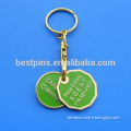 christina trolley tokens keychain with two coin, shopping cart keyring without holder